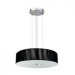 Madison Contemporary Chrome Pendant With Black String Shade