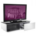 Vienna High Gloss Black And White Low Board TV Stand