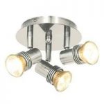 Decco Pack Of 6 Satin Silver 3 Lamp Mini Circular Spot Light