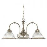 American Diner 3 Lamp Antique Brass Ceiling Light