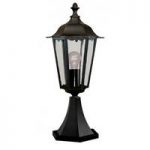 Alex Cast Aluminium Outdoor Small Post Lamp With Clear Glass