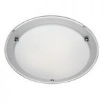 Round Shape 2 Lamp Ceiling Light In Frosted Glass