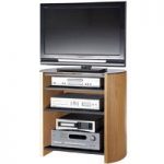 Light Oak Veneer LCD TV Stand With 4 Shelves