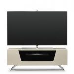 Romi LCD TV Stand In Ivory With Chrome Base