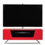 Romi LCD TV Stand In Red With Chrome Base