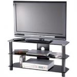 Essential Large Sized Black TV Stand With 2 Shelf