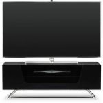 Romi LCD TV Stand In Black With Chrome Base