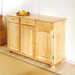 Abaco Solid Pine Sideboard In Natural With 3 Door And 3 Drawer