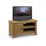 Raven Wooden TV Stand In Oak Finish With 1 Door And 2 Shelf