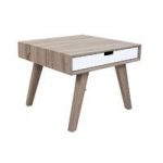 Idun Square Shaped End Table With One Drawer