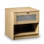 Simo Light Oak Bedside Cabinet With Shelf And Drawer