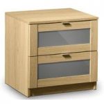 Simo Light Oak Bedside Cabinet With 2 Drawer