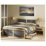 Simo Light Oak Finish Double Bed With Underbed Drawer