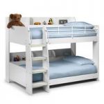 Domino Bunk Bed In All White With Shelving Unit In Each Bunk