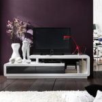 Celia High Gloss Plasma TV Stand With 2 Drawer In Grey