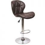 Classy Brown Bar Stool With Chrome Base