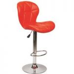 Classy Red Bar Stool With Chrome Base