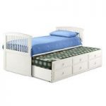 Hornblower Cabin Bed With 3 Drawer In White Stone Finish
