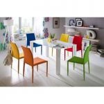 Hanna Rectangular Glass Dining Table With 6 Mila Chairs