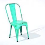 Aix Stackable Metal Dining Chair In Cyan