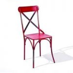 Bistro Metal Dining Chair In Red
