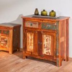 Farol Multicoloured Wooden Sideboard With 2 Door And 2 Drawer