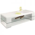 Danny White High Gloss Coffee Table With Glass Shelf