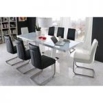 Manhattan Extendable High Gloss Dining Table With 8 Flair Chairs