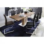 Bergamo Extendable Solid Oak Dining Table With 8 Arco Chairs