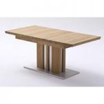 Bolzano Extendable Dining Table In Solid Oak With Steel Base
