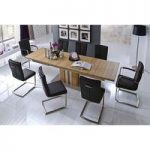 Bolzano Extendable Solid Oak Dining Table With 8 Luna Chairs