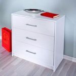 New York Solid Pine White Chest Of Drawers With 3 Drawers