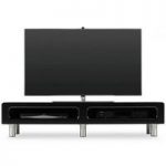 Ambri Ultra Low Board Gloss Black LCD TV Stand With Flip Drawer