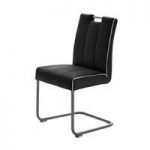 Wilson Black Faux Leather Metal Swinging Dining Chair