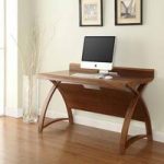 Juoly Computer Desk In Walnut With Curve Shaped