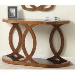 Seville Glass Console Table In Black And Walnut