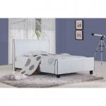 Ravenna White PU Faux Leather King Size Bed