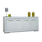 Brooky White Sheen Finish Sideboard With 4 Doors