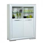 Brooky White Sheen Finish Display Cabinet With 2 Door