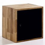 Maxio Solid Oak Single Cube Display Stand With Door