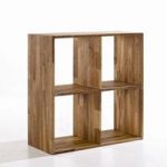 Maxio Solid Oak 4 Cube Cross Square Display Stand