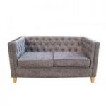 Yorick Contemporary Slate Grey Finish Chenille Style Fabric Sofa