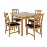 Hywel Solid Oak Extendable Dining Table And 4 Dining Chairs