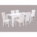 Morna White High Gloss Finish Large Dining Table Only