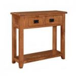 Hailey Solid Oak Finish 2 Drawer Console Table