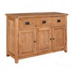 Hailey Solid Oak Finish 3 Door Large Sideboard With 3 Drawers