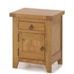 Honey Solid Oak Finish 1 Door + 1 Drawer Left Bedside Cabinet