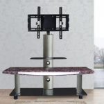 Modern Brown Marble Effect LCD TV Stand With Iron Bracket