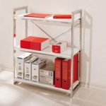 Adele Chrome Finish Shelving Unit With Glossy White 3 Shelf
