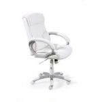 Alberti Office Chair In Faux Leather White